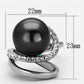 MATK1218 - High polished (no plating) Stainless Steel Ring with Synthetic Pearl in Gray