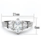 MATK1220 - High polished (no plating) Stainless Steel Ring with AAA Grade CZ  in Clear