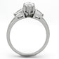 MATK1220 - High polished (no plating) Stainless Steel Ring with AAA Grade CZ  in Clear