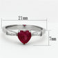 MATK1221 - High polished (no plating) Stainless Steel Ring with AAA Grade CZ  in Ruby