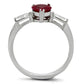 MATK1221 - High polished (no plating) Stainless Steel Ring with AAA Grade CZ  in Ruby