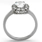 MATK1223 - High polished (no plating) Stainless Steel Ring with AAA Grade CZ  in Clear
