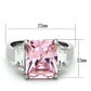 MATK1224 - High polished (no plating) Stainless Steel Ring with AAA Grade CZ  in Rose