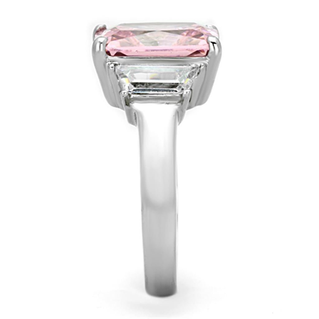 MATK1224 - High polished (no plating) Stainless Steel Ring with AAA Grade CZ  in Rose