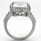 MATK1226 - High polished (no plating) Stainless Steel Ring with AAA Grade CZ  in Clear