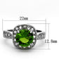 MATK1227 - High polished (no plating) Stainless Steel Ring with Synthetic Synthetic Glass in Peridot