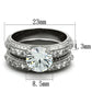 MATK1228 - High polished (no plating) Stainless Steel Ring with AAA Grade CZ  in Clear