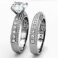 MATK1228 - High polished (no plating) Stainless Steel Ring with AAA Grade CZ  in Clear