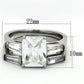 MATK1229 - High polished (no plating) Stainless Steel Ring with AAA Grade CZ  in Clear