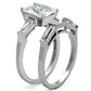 MATK1229 - High polished (no plating) Stainless Steel Ring with AAA Grade CZ  in Clear