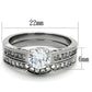 MATK1231 - High polished (no plating) Stainless Steel Ring with AAA Grade CZ  in Clear