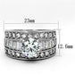 MATK1232 - High polished (no plating) Stainless Steel Ring with AAA Grade CZ  in Clear
