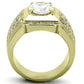 MATK1233G IP Gold(Ion Plating) Stainless Steel Ring with AAA Grade CZ in Clear