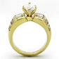 MATK1235 - IP Gold(Ion Plating) Stainless Steel Ring with AAA Grade CZ  in Clear