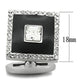MATK1242 - High polished (no plating) Stainless Steel Cufflink with Top Grade Crystal  in Clear
