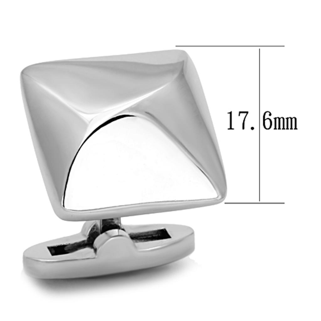 MATK1247 - High polished (no plating) Stainless Steel Cufflink with No Stone