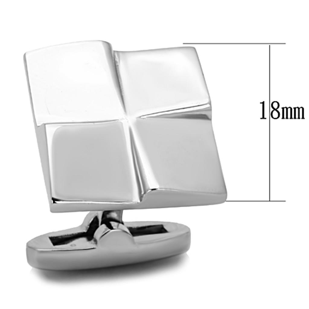 MATK1250 - High polished (no plating) Stainless Steel Cufflink with No Stone