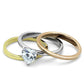MATK1274 - Three Tone (IP Gold & IP Rose Gold & High Polished) Stainless Steel Ring with AAA Grade CZ  in Clear