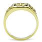 MATK127G - IP Gold(Ion Plating) Stainless Steel Ring with Epoxy  in Jet