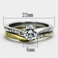 MATK1280 - Two-Tone IP Gold (Ion Plating) Stainless Steel Ring with AAA Grade CZ  in Clear