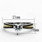 MATK1283 - Two-Tone IP Gold (Ion Plating) Stainless Steel Ring with AAA Grade CZ  in Clear