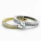 MATK1284 - Two-Tone IP Gold (Ion Plating) Stainless Steel Ring with AAA Grade CZ  in Clear