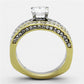 MATK1284 - Two-Tone IP Gold (Ion Plating) Stainless Steel Ring with AAA Grade CZ  in Clear