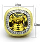 MATK1285 - Two-Tone IP Gold (Ion Plating) Stainless Steel Ring with Synthetic Synthetic Glass in Topaz