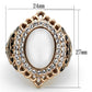 MATK1286 - IP Rose Gold(Ion Plating) Stainless Steel Ring with Synthetic Cat Eye in White