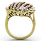 MATK1287 - IP Gold(Ion Plating) Stainless Steel Ring with Top Grade Crystal  in Light Rose