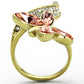 MATK1288 - IP Gold(Ion Plating) Stainless Steel Ring with Top Grade Crystal  in Light Peach