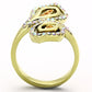 MATK1289 - IP Gold(Ion Plating) Stainless Steel Ring with Top Grade Crystal  in Multi Color