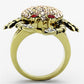 MATK1290 - IP Gold(Ion Plating) Stainless Steel Ring with Top Grade Crystal  in Multi Color
