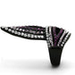 MATK1293 - IP Black(Ion Plating) Stainless Steel Ring with Top Grade Crystal  in Multi Color