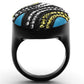 MATK1294 - IP Black(Ion Plating) Stainless Steel Ring with Top Grade Crystal  in Citrine Yellow