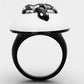 MATK1295 - Two-Tone IP Black Stainless Steel Ring with Epoxy  in White