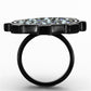 MATK1296 - IP Black(Ion Plating) Stainless Steel Ring with Top Grade Crystal  in Multi Color