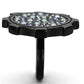 MATK1296 - IP Black(Ion Plating) Stainless Steel Ring with Top Grade Crystal  in Multi Color