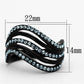 MATK1297 - IP Black(Ion Plating) Stainless Steel Ring with Top Grade Crystal  in Sea Blue