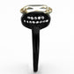 MATK1298 - IP Black(Ion Plating) Stainless Steel Ring with Top Grade Crystal  in Light Smoked