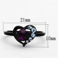 MATK1300 - IP Black(Ion Plating) Stainless Steel Ring with Top Grade Crystal  in Amethyst