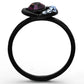MATK1300 - IP Black(Ion Plating) Stainless Steel Ring with Top Grade Crystal  in Amethyst