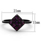 MATK1301 - IP Black(Ion Plating) Stainless Steel Ring with Top Grade Crystal  in Amethyst