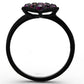 MATK1301 - IP Black(Ion Plating) Stainless Steel Ring with Top Grade Crystal  in Amethyst