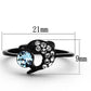 MATK1302 - IP Black(Ion Plating) Stainless Steel Ring with Top Grade Crystal  in Sea Blue