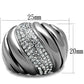 MATK1304 - High polished (no plating) Stainless Steel Ring with Top Grade Crystal  in Clear