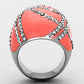 MATK1307 - High polished (no plating) Stainless Steel Ring with Top Grade Crystal  in Clear