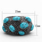 MATK1308 - High polished (no plating) Stainless Steel Ring with Synthetic Turquoise in Sea Blue