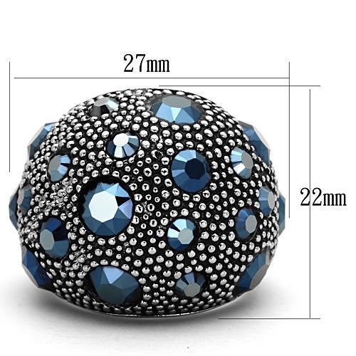 MATK1310 - High polished (no plating) Stainless Steel Ring with Top Grade Crystal  in Montana