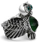 MATK1312 - High polished (no plating) Stainless Steel Ring with Synthetic Synthetic Glass in Emerald